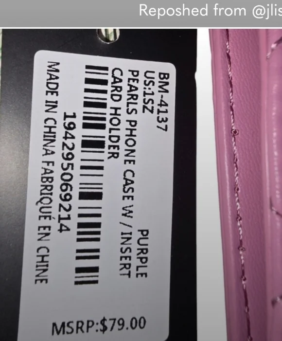 NWT Badgley Mischka Lavender Quilted Crossbody Mini Bag - Picture 9 of 9